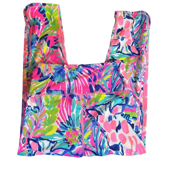 Lilly Pulitzer Luxletic Gumbo Limbo Capri Leggings Colorful Giraffe Print - Picture 5 of 11